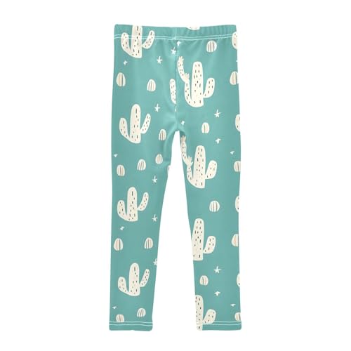 Cactus Pattern Girls Leggings Soft Stretch Workout Yoga Dance Pants for Kids Casual Tights2