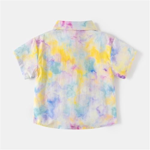 Kids Boys Polo Shirt Breathable Short Sleeve Classic Polos Toddler Tropical Floral Graphic Shirt (Pink-1, 3-4 Years)2