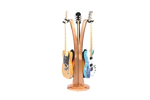 Ruach GS-1 Triple support pour guitare acoustique/électrique Cerise - Les Beatles, Paul McCartney, John Lennon, RIngo Starr, George Harrison Ruach GS-1 Triple support pour guitare acoustique/électrique Cerise