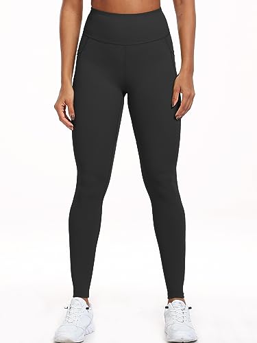 CADMUS Nylon Thick High Waist Yoga Pants with Pockets, Tummy Control Workout Running Yoga Leggings for Women2