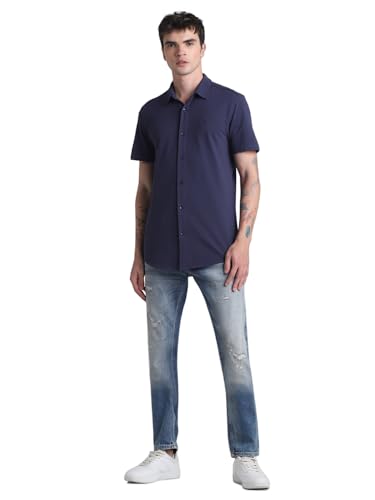Image of JACK & JONES Men's Cotton Solid Slim Fit Shirt