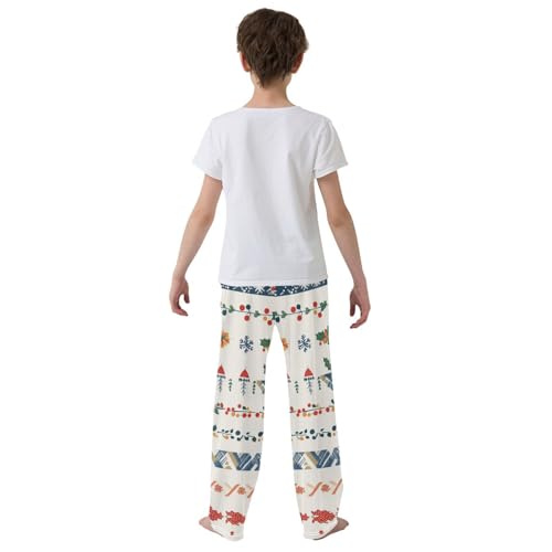 Boys' Pants Christmas Flower Leaves Stripe Long Bottoms Jogger Pants Elastic Waist Trousers with Pockets S-XL3