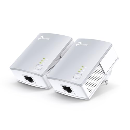 TP-Link AV600 Passthrough Powerline Starter Kit, Powerline Adapter, Twin Pack, Up to 600Mbps, Power-Saving Mode, Network Extender, Miniature Design, Ultra-Compact, Plug and Play (TL-PA411 KIT)