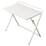 white desktop table Aplicaciones versátiles: Ideal para hogares, oficinas, apartamentos, residencias universitarias y dormitorios. Funciona como escritorio de computadora, escritorio de estudio, mesa de juegos, banco de trabajo o mesa de picnic.