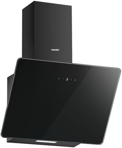 COMFEE' 60cm Angled Cooker Hood, Wall Mounted, Black