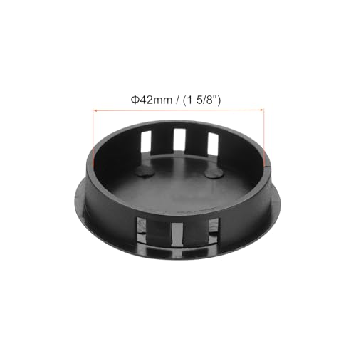 Image of MECCANIXITY 100PCS 42mm(1 5 /8 inch) Black Plastic Hole Plugs, Flush Type Panel Hole Plugs Insert End Caps for Locking Hole Tubes Furniture Cabinet