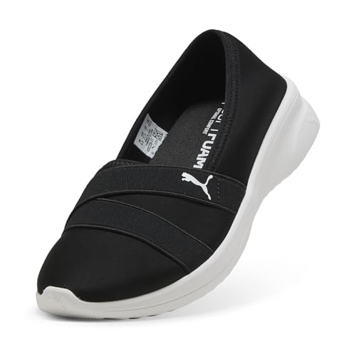 PUMA Women's Adelina 2 Sneaker Ballet Flat, Black White, 62