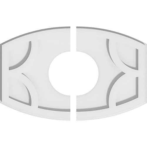 Image of Ekena Millwork CMP16X10KY2-05000 Kailey Architectural Grade PVC Contemporary, Two Piece Urethane Ceiling Medallions 16 inchW x 10 5 /8 inchH x 5 inchID x 8 1 /2 inchC x 1 inchP