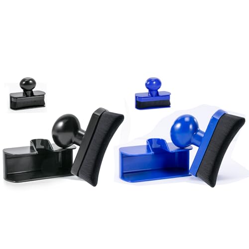 Car Tire Shine Applicator,Vegan Tire Shine Applicator with Curved Brush Head - Large Automotive Tire Dressing Applicator Brush with Storage Stand for Tire Detailing, 3.6 Inch -2pcs (Black&Blue)