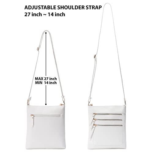 Image of Solene Crossbody Bag Functional Multi Pocket Messenger Purse Top Zip Closure Shoulder Handbag With Adjustable Strap