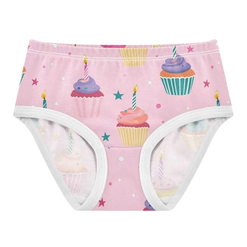 Wusikd Cute Cupcakes Girls' Underwear Cotton Pink Girls Briefs Soft Toddler Underwear 2T