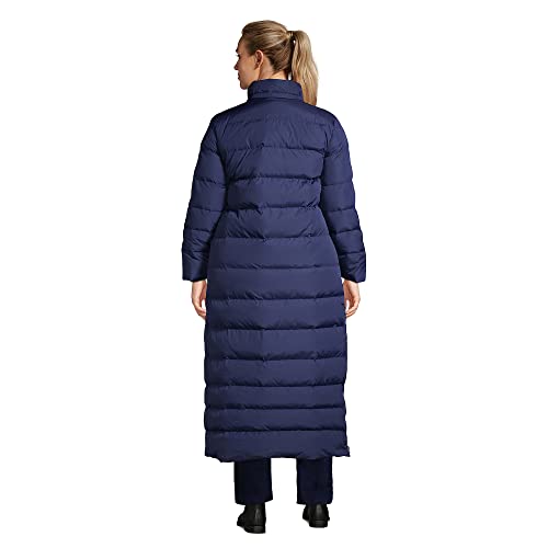 Lands' End Womens Maxi Down Coat Deep Sea Navy Plus 1X #TOP4
