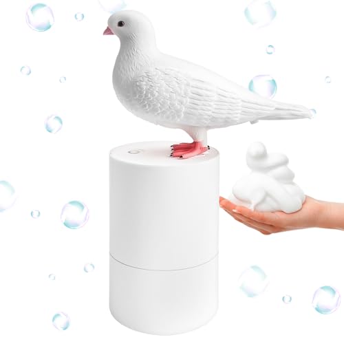 Pipihome Dispensador Jabon Automatico Pigeon, 300ml Dispensador de Jabon para Baño Cocina, Inducción Sensor Pigeon Soap Dispenser Recargable para Fregaderos de Cocina Y BañOs