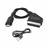 JZK Convertitore Scart a HDMI con cavo USB, convertitore video audio Full HD 720P/1080P, adattatore video audio HDMI con ingresso Scart per HDTV, STB, lettore DVD