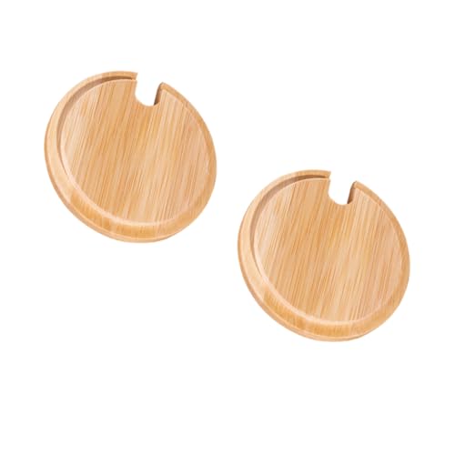 ULTECHNOVO 2PCS Round Cup Lid Coaster Versatile Drink Cover Holder Pad for Cups Practical Design with Spoon Gap