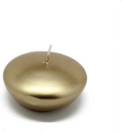 Jeco 3" Metallic Gold Floating Candles (144pcs/Case) Bulk