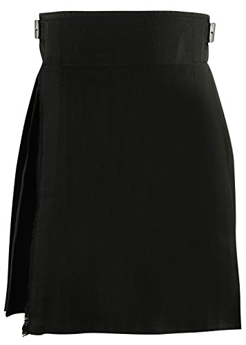 Kilt negro de alta densidad falda escocesa premium de corte tradicional