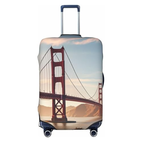 Travel Luggage Cover Anti-Scratch Suitcase Cover Protector Elastic Thicken Luggage Protector Washable Baggage Covers Golden Gate Bridge Suitcase Sleeve Fit 18-32 Inch Luggage Medium