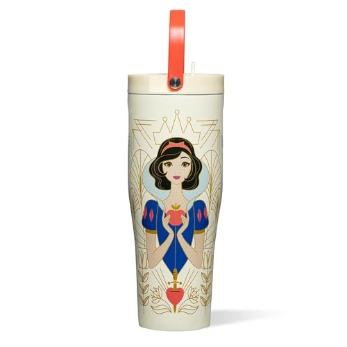 Corkcicle Go Cup XL - Leak-Proof Travel Tumbler - Triple Insulated Stainless Steel Water Bottle - Easy-Carry Handle - Summer Drinkware Gift - Keeps Drinks Ice Cold - 30 oz - Snow White