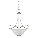 Stratton Inverted Pendant in Satin Platinum with Faux Alabaster