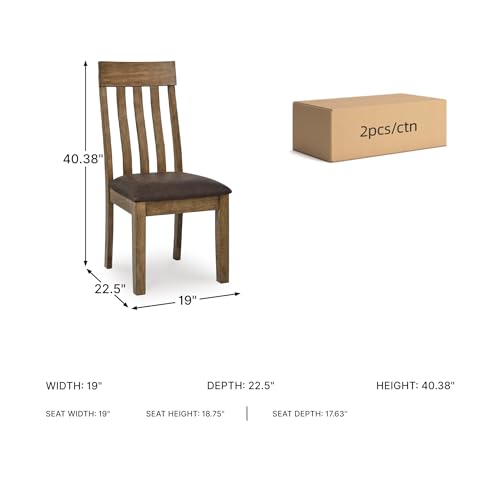 Image of Signature Design by Ashley Vallister Classic Faux Leather Upholstered Dining Chair, Set of 2, Dark Brown