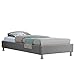 IDIMEX Lit futon Simple pour Adulte ou Enfant Nizza Couchage 90 x 190 cm 1 Place / 1 Personne, avec sommier et Pieds en métal chromé, revêtement en Tissu Gris
