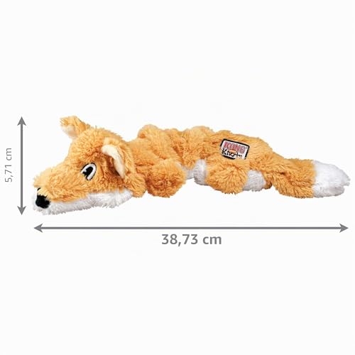 KONG – Scrunch Knots Fox – Innere Geknotete Seile und Minimale Füllung für Weniger Unordnung – Für Mittelgroße/Große Hunde