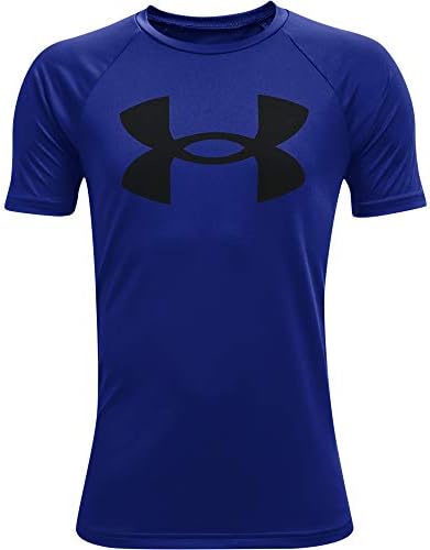 Under Armour boys Tech Big Logo Short Sleeve T-Shirt , Royal Blue (400)/Black , Youth Large