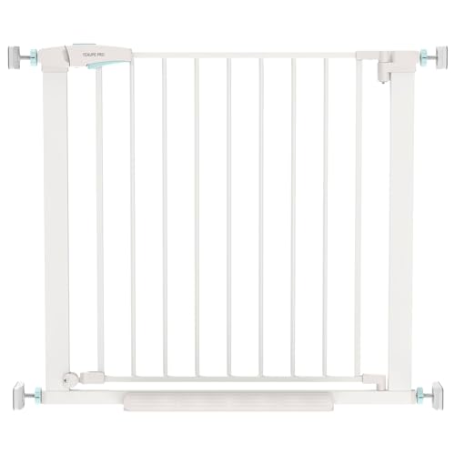 YEAUPE PRO Türschutzgitter Ohne Bohren, für Breiten 90-93 cm | Babygitter, Treppenschutzgitter für den unteren Treppenbereich, Türgitter beidseitig zu öffnen, Selbstschließend – nur für Innen, Weiß