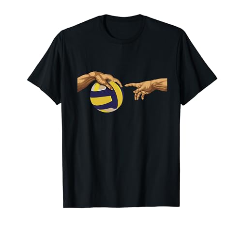 Michelangelo Creación De Adam Manos Voleibol Deportes Divertido Camiseta