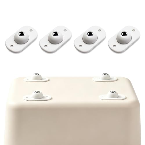 Image of Self Adhesive Caster Wheels, Appliance Wheels with 360 Swivel Mini Rollers, Small Appliance Slider for Coffee Maker Air Fryer Storage Box Trash Can Furniture (4, White)