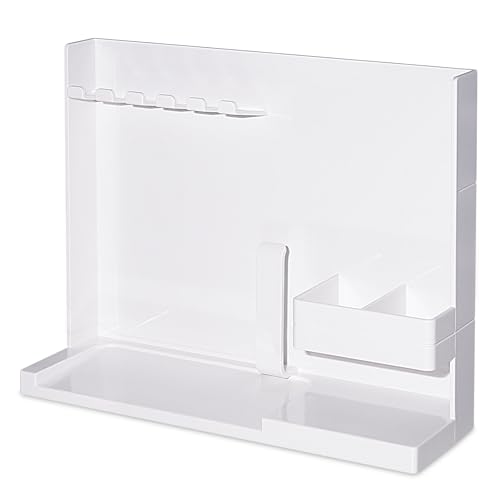 Asashizen ホワイト歯ブラシホルダー バスルーム用 電動歯ブラシホルダー 歯磨き粉ホルダー カップホルダー 浴室アクセサリー 家庭用カップホルダー