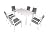 PATIOPTION 7 Piece Patio Dining Set, Aluminum Outdoor Dining Set with 6 Stackable Chair Padded Removable Thicker Cushion, 57-inch Rectangle Dining Table, Patio Dining Bistro Sets - 6 Armchair Chair