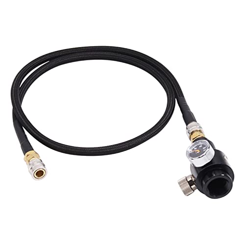 Sanoolir Paintball Slp Tank Pressure Regulator And Valve Guage Adapter Or Pcp Airsoft Hpa/Co2With 40'' Hose Large Bore Line Kit 0-300Psi #TOP2