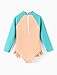 Disney Princess Moana Swimsuit Little Girls Bathing Suit One Piece Swim Clothing Summer Swimming Clothing Long Sleeve Swimming Suit Rash Guard UPF 50+Swimwear Children Swim Suits Turquoise 5-6 Years