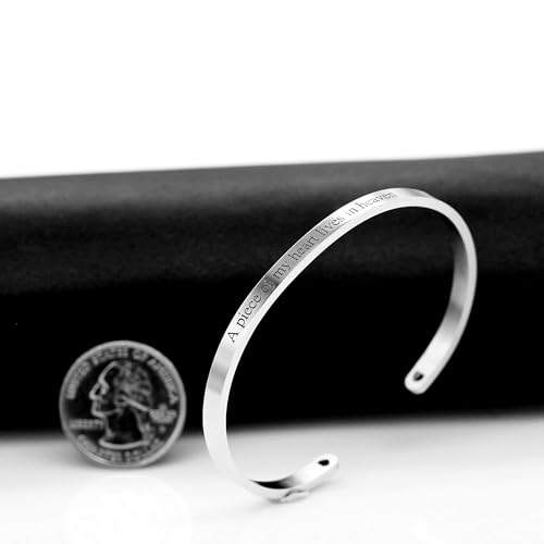 Image of Uloveido Stainless Steel Inspirational Bracelets for Women Engraved Personalized Mantra Initial Motivational Cuff Bangle Y460