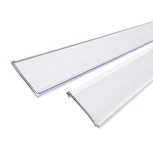 La Mejor Selección de Tienda de muebles de oficina Top diez. 27 SERVICIOS CIASA | Porta Etiqueta para Riel - Pack 10 piezas de 120.65 cm - Ideal para Muebles de Comercio - Señaliza y Organiza tu Tienda con Nuestro Perfil Porta Etiquetas