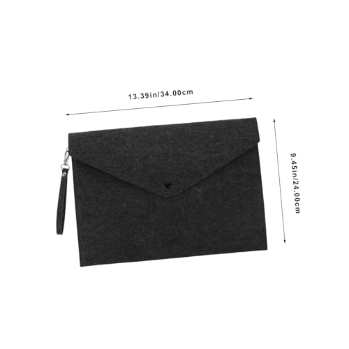 4 Pcs Portable Felt Holder Document Folder Solid Color Snap Type Briefcase Bag Dark Grey Light Grey for Office School Use Tear Design2