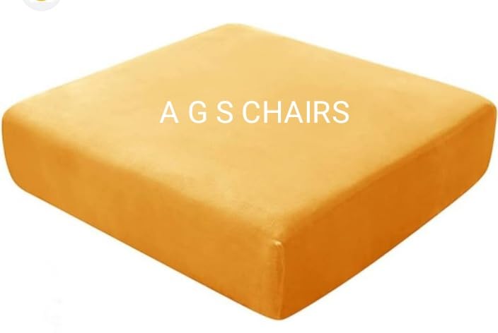 Image of A G S Chairs Sofa Foam Cushion with Zip Cover Attractive Colour (22 x 21 x 4, Light Orange)