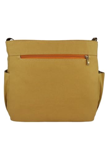 Lenna's Bolsa Tote Bag Tiracolo de Lona Tamanho Grande A023 Caqui