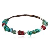 $80Tag Navajo Certified Natural Turquoise Coral Native Adjustable Wrap Bracelet 18295 Made by Loma S