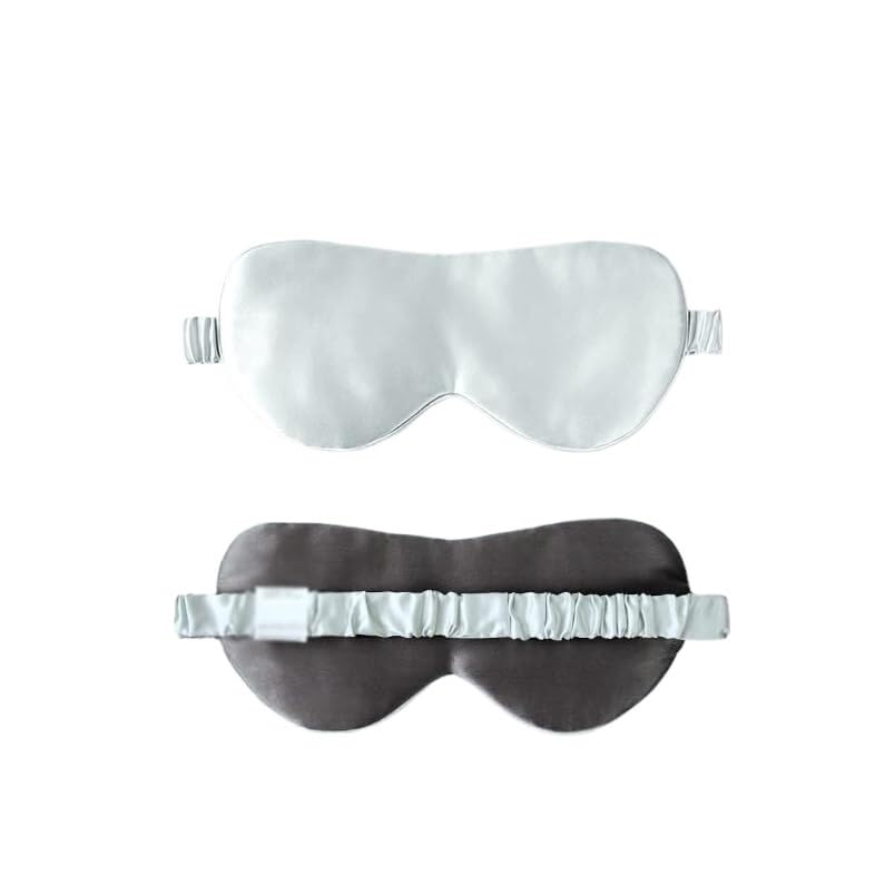 Máscaras para dormir Zero Eye Pressure Blackout pa Máscara de seda for dormir con protección solar y transpirable for los ojos, seda morera(White)