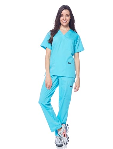 Image of Dagacci Scrubs Medical Uniform Women and Man Scrubs Set Medical Scrubs Top and Pants