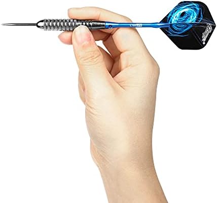 CyeeLife Steel tip Darts 20/22/28/30/34/40g With 16 Flights+Sharpener+Tool+Protectors+12 Aluminium shafts with Rubber Rings for 4 Beginners Home Darts