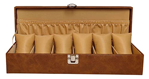 ADEENA Watch Case Box (Organizer) Holder for Men and Women in Royal Color’s with 6 Slots Watch Box Style