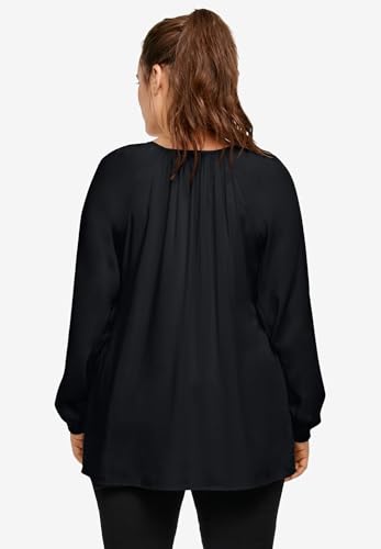 ellos Plus Size Tie Neck Peasant Tunic2