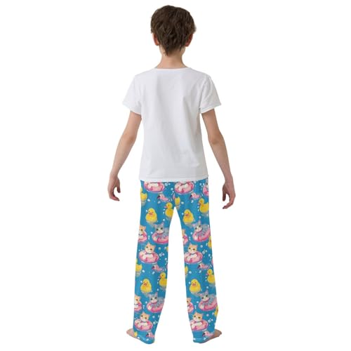 Cartoon Cat Heart Pajama Pants Cute Pajama Bottoms Soft Sleep Pjs Lounge Pants S3