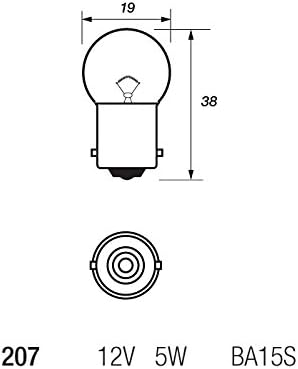 10 x Ring R207 R5W BA15S Car Light Bulb 207 12v 5w - Sidelight, Tail Light, Number Plate
