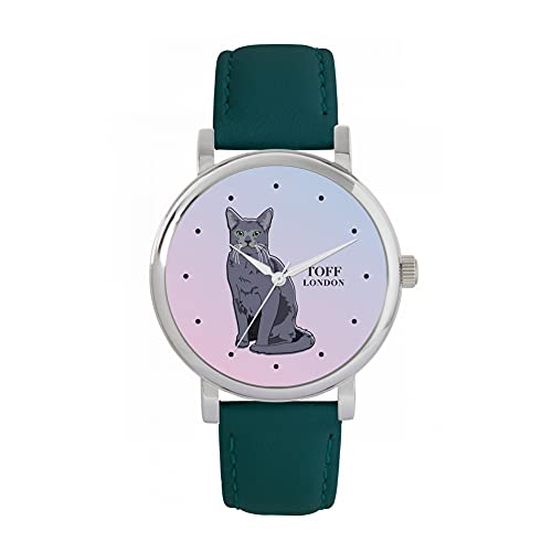 Toff London Ladies Russian Blue Cat Watch