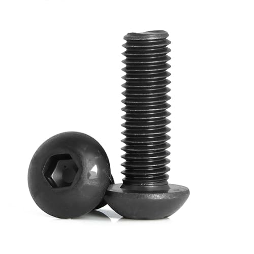 Stainless Steel Black grade Hexagon Hex Socket Head ButtonBolt Screw(Class Steel,18mm,M4 x10pcs)